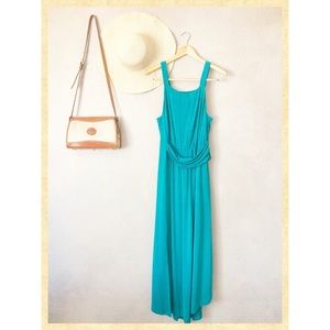 Anthropologie Maeve Azores Teal Maxi Dress Size L